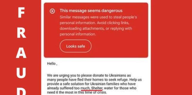 Alertă DNSC: Tentativă de fraudă cu donaţii false pentru cauza Ucrainei propagată prin e-mail