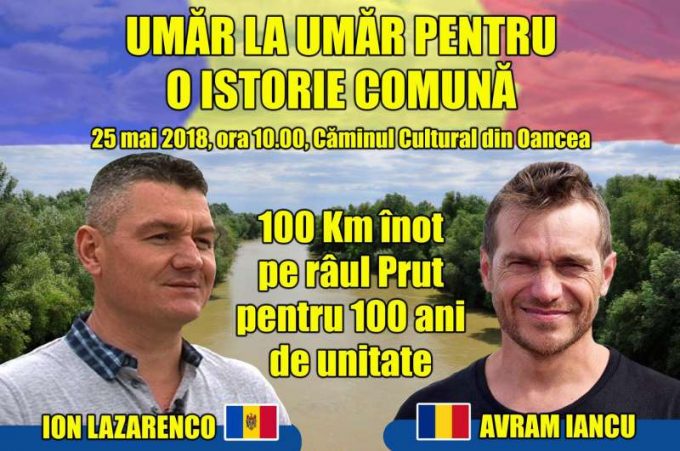 Avram Iancu şi Ion Lazarenco Tiron vor înota împreună 100 de km pe Prut