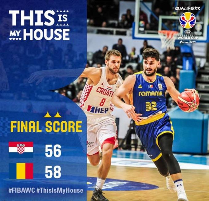 Baschet masculin – România a învins dramatic Croaţia, în preliminariile Cupei Mondiale FIBA 2019