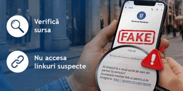 Campania de informare a DRP ȘTIAȚI CĂ Un mesaj fals poate folosi numele unei instituții