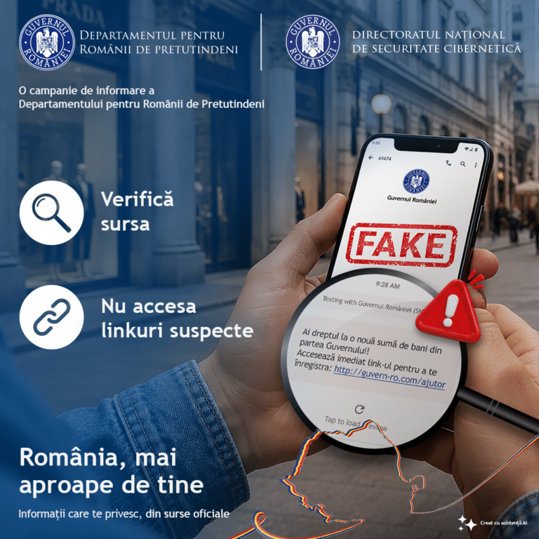 Campania de informare a DRP ȘTIAȚI CĂ Un mesaj fals poate folosi numele unei instituții