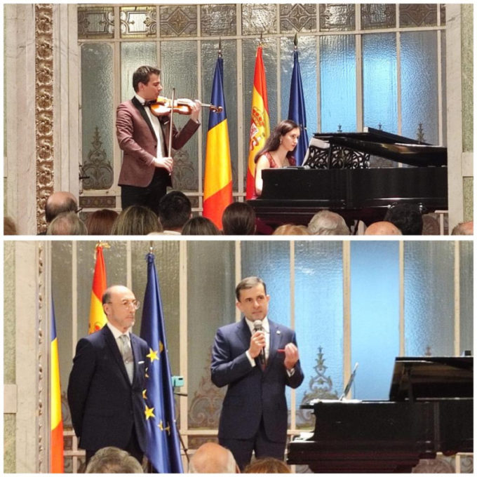 Concert de vioară și pian, la Madrid, susținut de muzicienii Alexandru Tomescu și Sînziana Mircea
