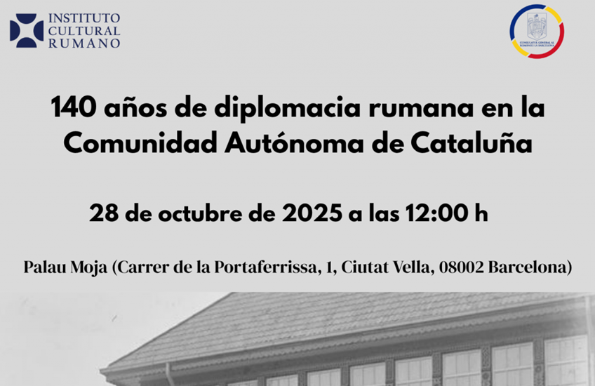 Conferința „140 de ani de diplomație română în Comunitatea Autonomă Catalonia” la Palatul Moja din Barcelona-1
