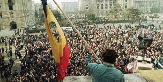 Waving a Flag Above Crowd
