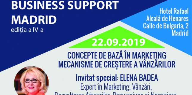 EVENIMENT, 22 septembrie 2019, ora 10 00 A patra ediție Business Support Madrid!