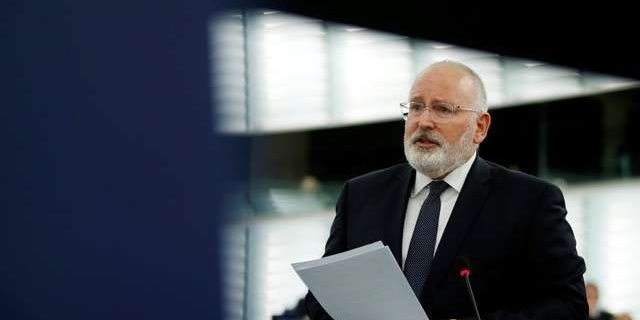 European Commission First Vice-President Frans Timmermans delivers a speech during a debate on the situation in Hungary at the European Parliament in Strasbourg