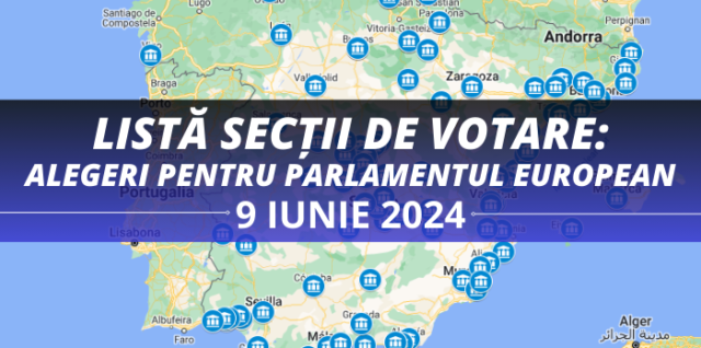 LISTĂ SECȚII DE VOTARE ALEGERI PENTRU PARLAMENTUL EUROPEAN – 9 IUNIE 2024