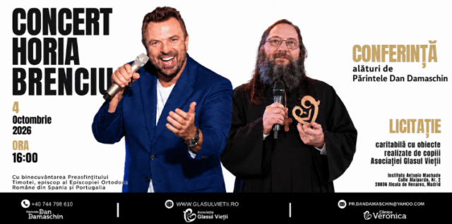 Madrid Concert caritabil cu Horia Brenciu și conferință cu Părintele Dan Damaschin