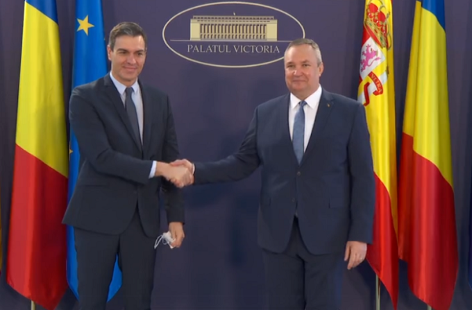 Prim-ministrul Regatului Spaniei, Pedro Sánchez, a fost primit la Palatul Victoria de premierul Nicolae Ciucă