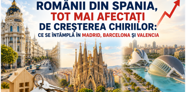 Românii din Spania, tot mai afectați de creșterea chiriilor ce se întâmplă în Madrid, Barcelona și Valencia