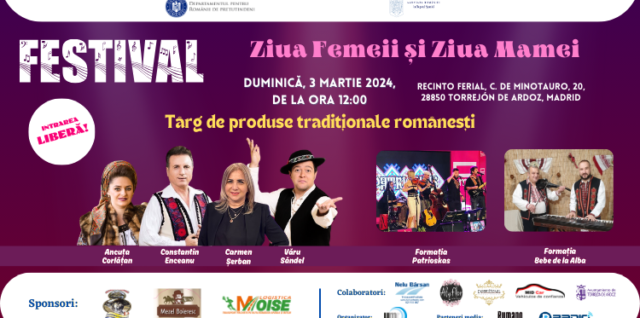 Românii din Spania vor sărbători, pe 3 martie, la festivalul de Ziua Femeii, în Torrejón de Ardoz