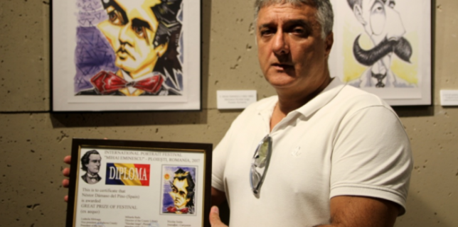 Rumanía distingue al artista Néstor Dámaso del Pino el caricaturista grancanario-1