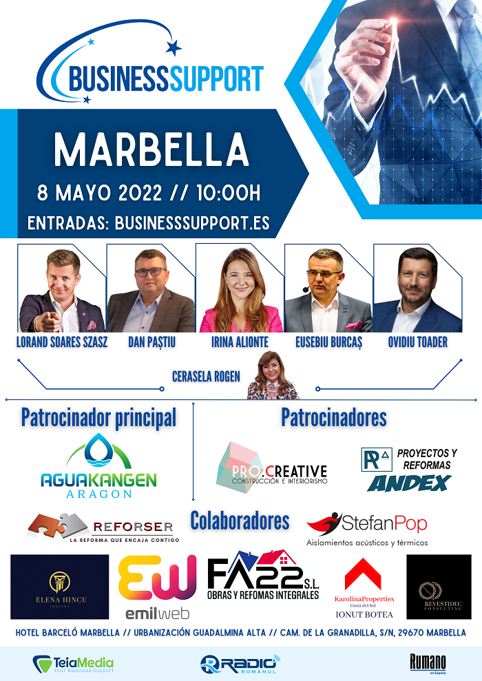 Si tienes un negocio este evento es para ti - Este domingo Participa a Business Support Marbella-cartel