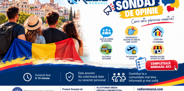 Sondaj de opinie Vocea ta contează Participă la sondajul dedicat românilor din diaspora