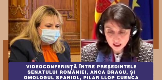Videoconferința președintelui Senatului României, Anca Dragu, cu omologul spaniol, Pilar Llop Cuenca