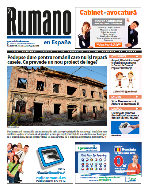 Numărul 166 al Ziarului El Rumano, descarcă aici!